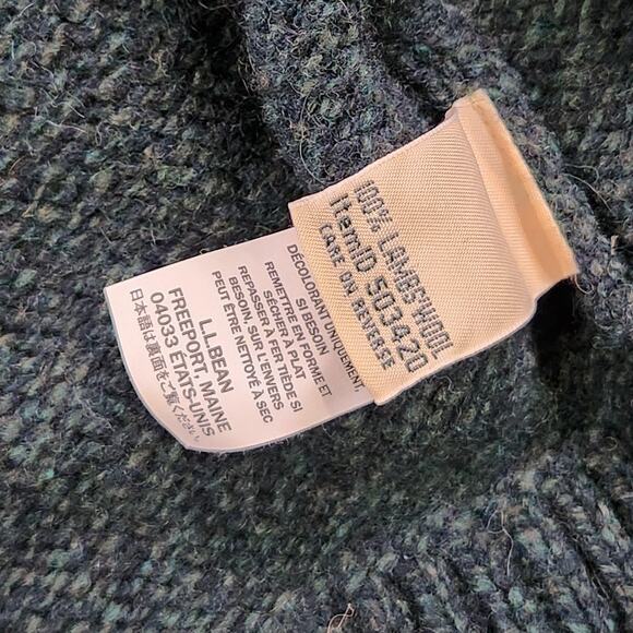 LL Bean Classic Ragg Sweater Womens Medium Full Zip Lambswool Fair Isle Knit - Picture 11 of 13